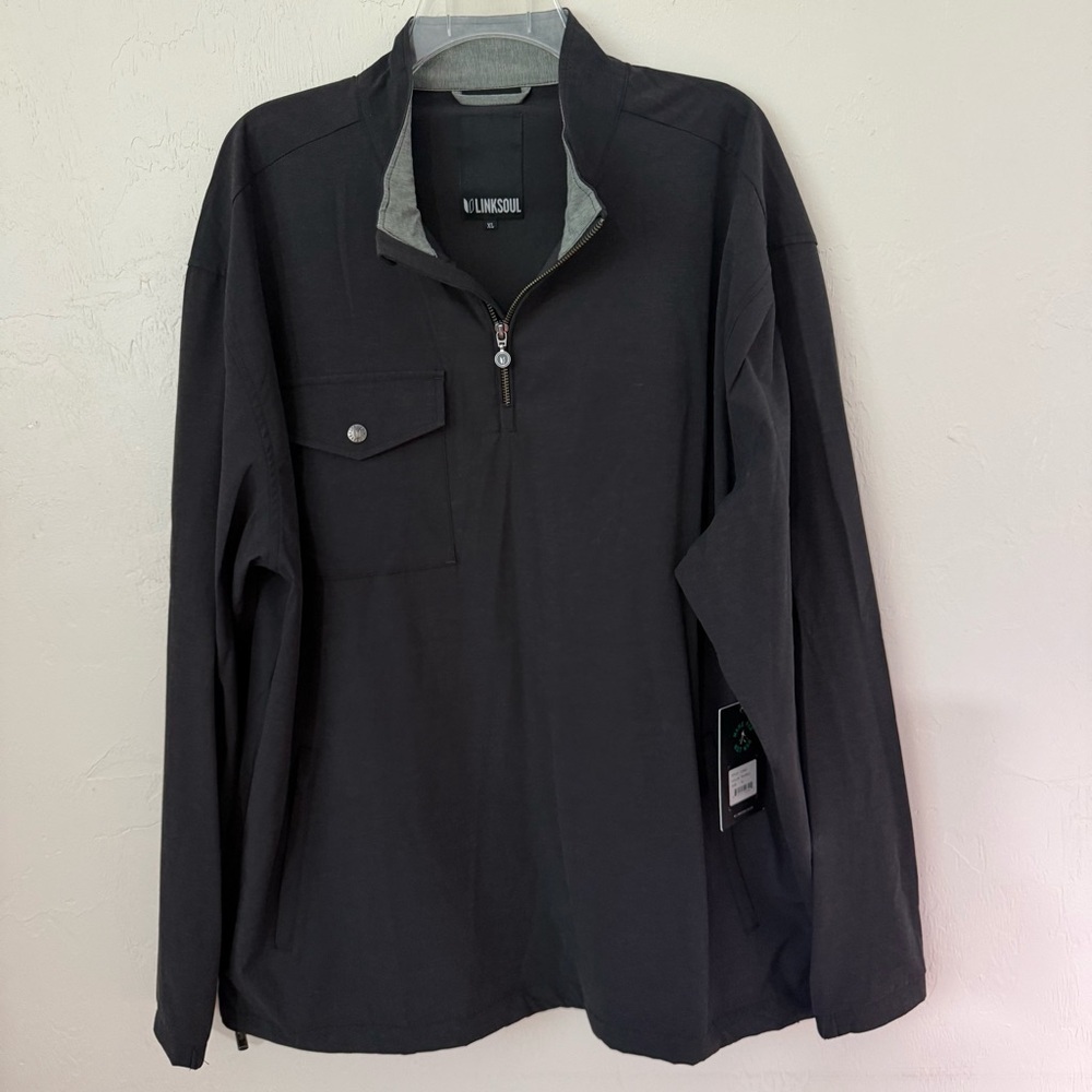 NWT Linksoul 1/4 Zip pullover windbreaker jacket zip pockets drawstring hem XL